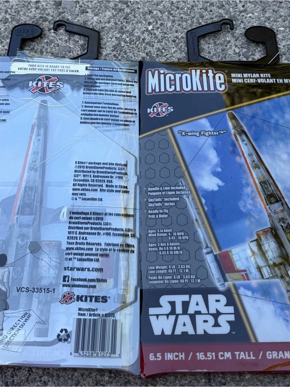 4 Star Wars Mylar Kites - BB-8, R2-D2, Millennium Falcon, X-wing Fighter
